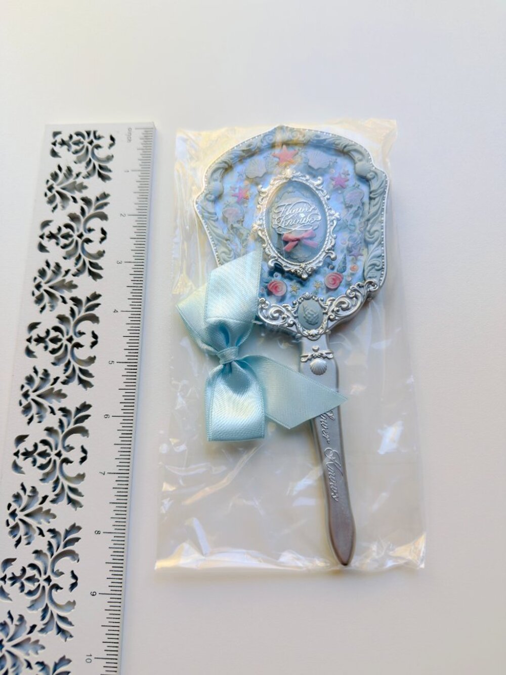 3987 FLOWER KNOWS SHELL S JEWEL COLLECTION HANDHELD MIRROR